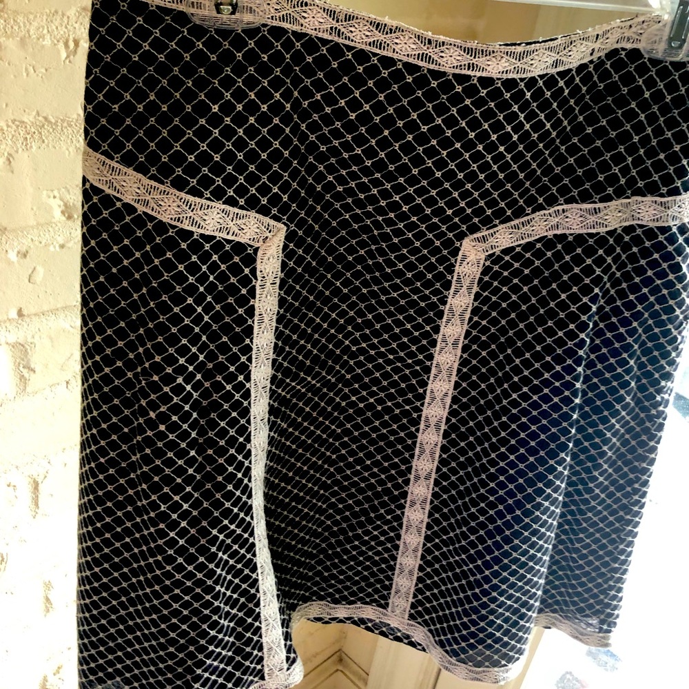 Max Studio Petite embroidered A-line skirt.